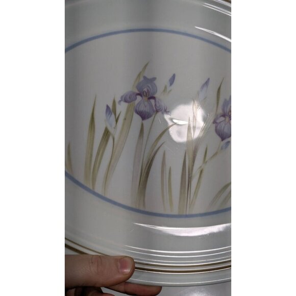 Royal Doulton Blue Iris Oval Serving Platter 13.25" Lambethware England - Picture 2 of 9